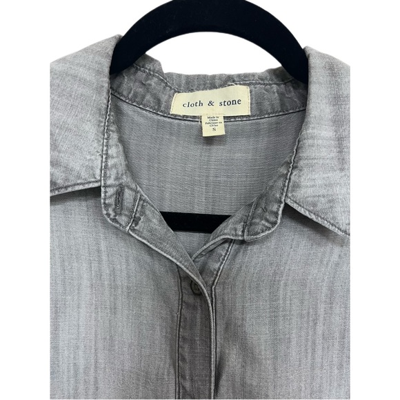 Cloth and Stone for Anthropology Stone Grey Long Sleeve Top Size S - Picture 3 of 10